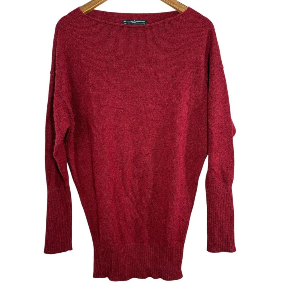 Peruvian Connection 100% Royal Alpaca Red Tunic Sweater Sz S Quiet Luxury Soft